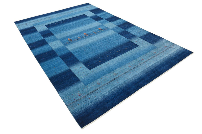 Gabbeh Tapijt - Loribaft Indus - 304 x 204 cm - zee blauw