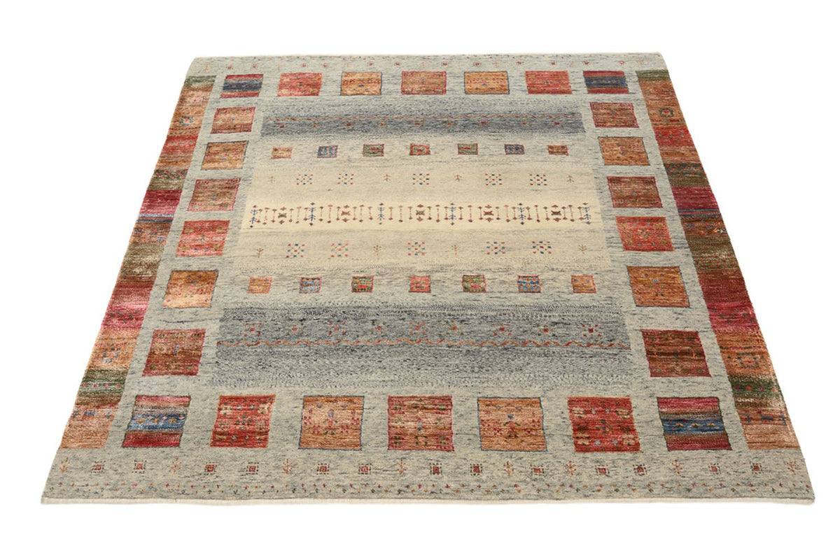 Gabbeh Tapijt - Loribaft Indus vierkant  - 156 x 152 cm - donker beige