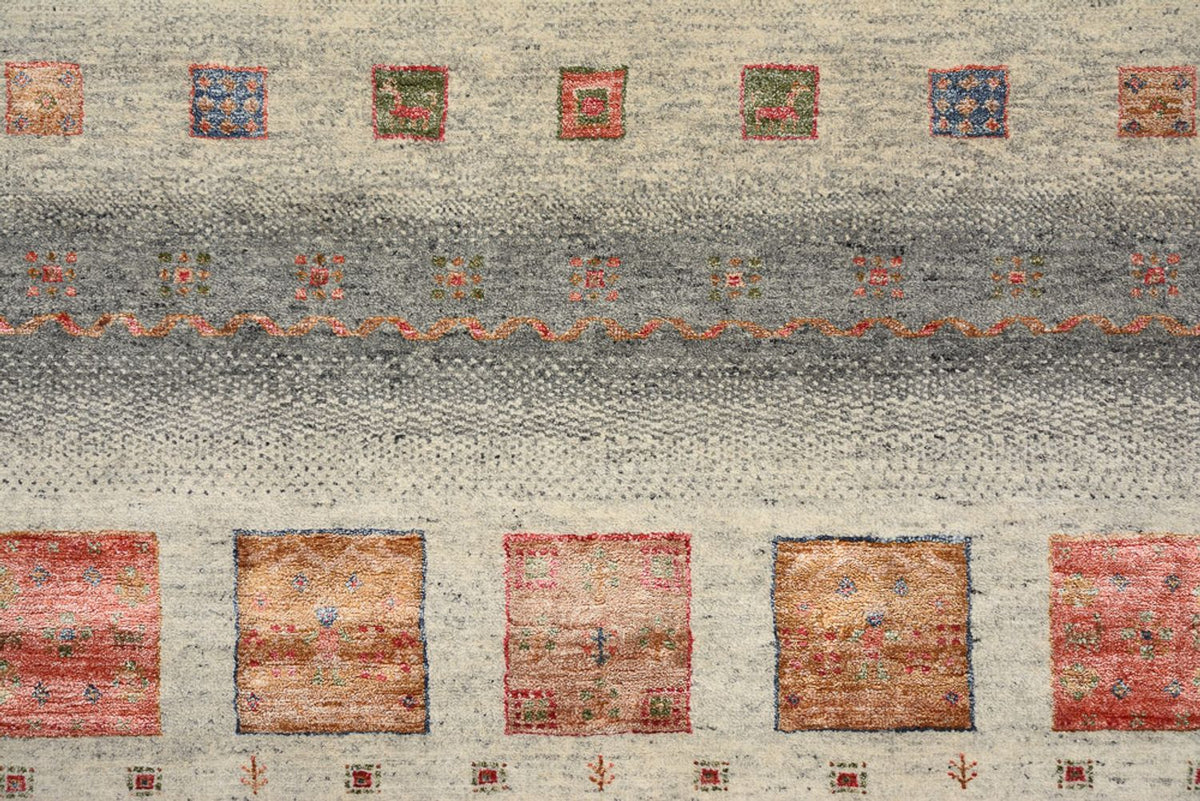 Gabbeh Tapijt - Loribaft Indus vierkant  - 156 x 156 cm - donker beige