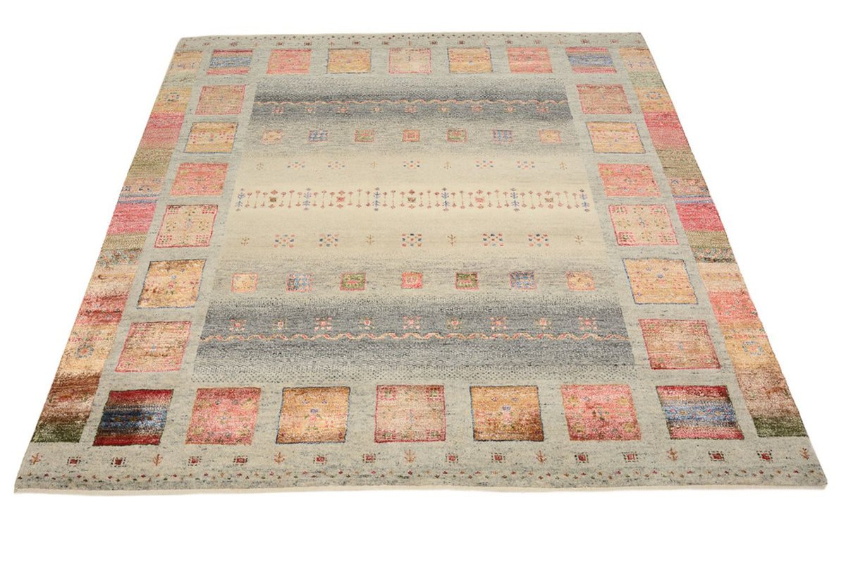 Gabbeh Tapijt - Loribaft Indus vierkant  - 156 x 156 cm - donker beige