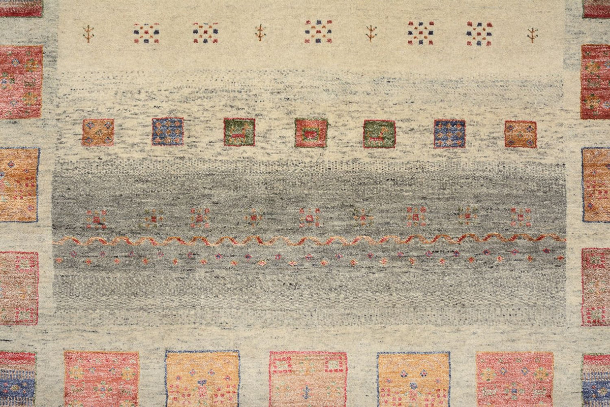 Gabbeh Tapijt - Loribaft Indus - 204 x 154 cm - donker beige