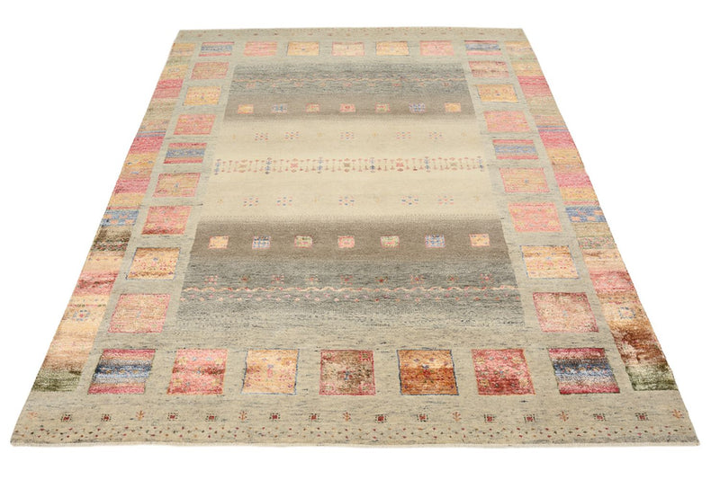 Gabbeh Tapijt - Loribaft Indus - 205 x 157 cm - donker beige
