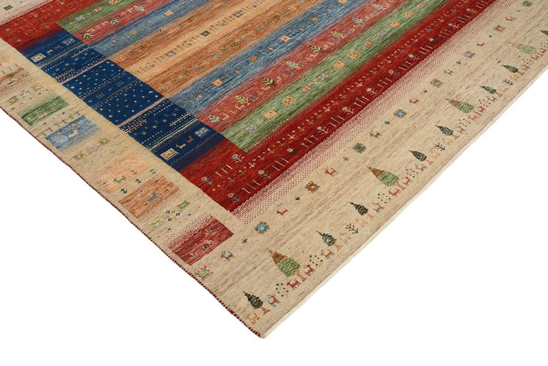 Gabbeh Tapijt - Loribaft Indus vierkant  - 203 x 203 cm - veelkleurig