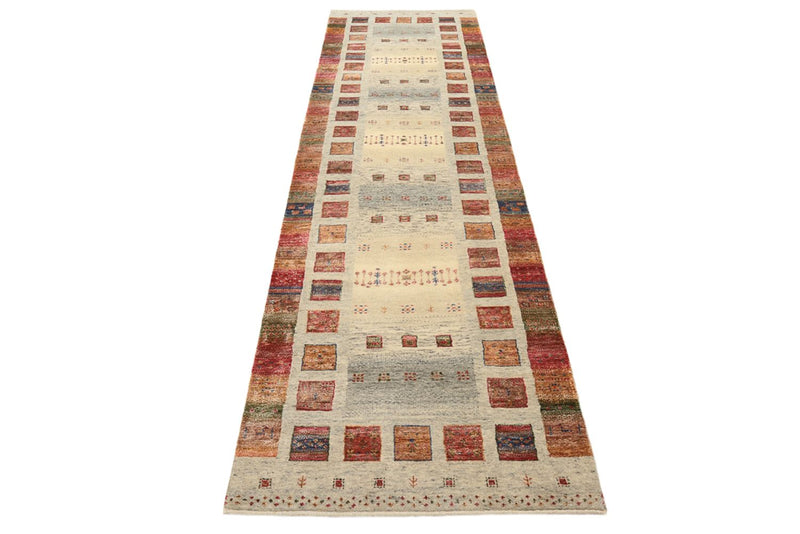 Loper Gabbeh Tapijt - Loribaft Indus - 306 x 84 cm - donker beige