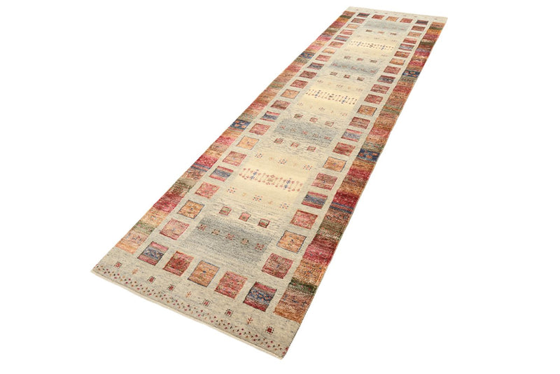 Loper Gabbeh Tapijt - Loribaft Indus - 306 x 84 cm - donker beige