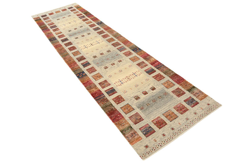 Loper Gabbeh Tapijt - Loribaft Indus - 306 x 84 cm - donker beige