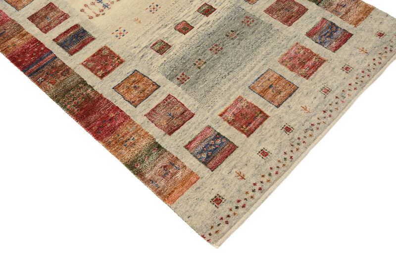 Loper Gabbeh Tapijt - Loribaft Indus - 306 x 84 cm - donker beige