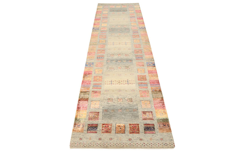 Loper Gabbeh Tapijt - Loribaft Indus - 306 x 84 cm - donker beige