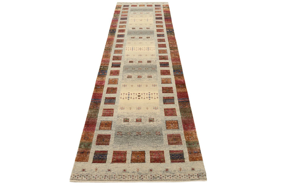 Loper Gabbeh Tapijt - Loribaft Indus - 306 x 85 cm - donker beige