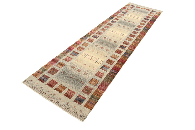 Loper Gabbeh Tapijt - Loribaft Indus - 306 x 85 cm - donker beige