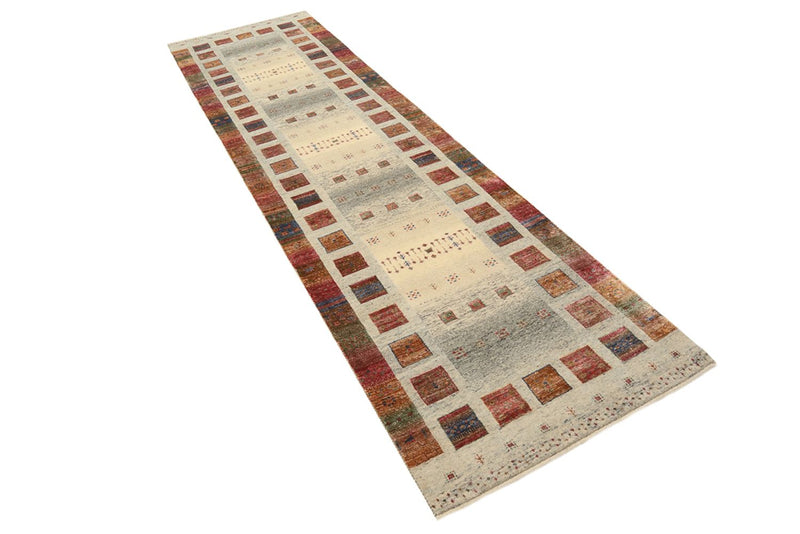 Loper Gabbeh Tapijt - Loribaft Indus - 306 x 85 cm - donker beige
