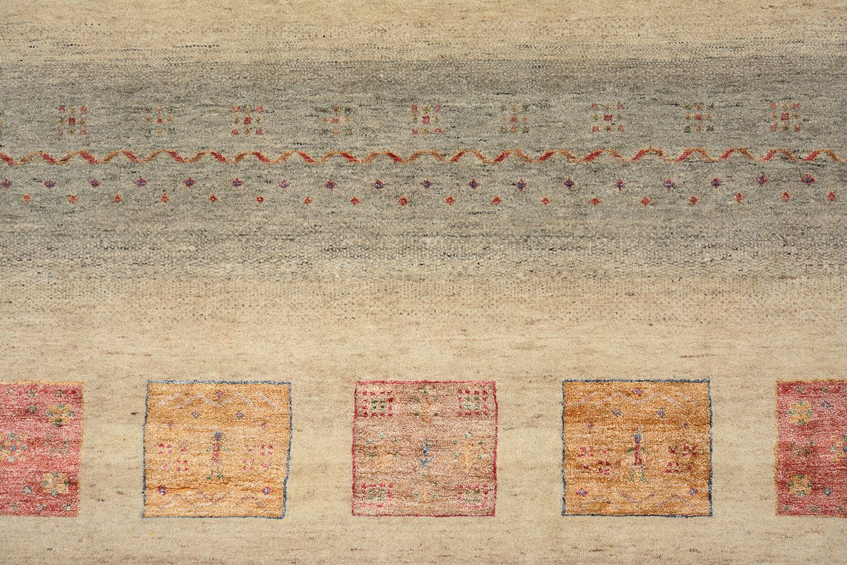 Gabbeh Tapijt - Loribaft Indus - 351 x 254 cm - donker beige