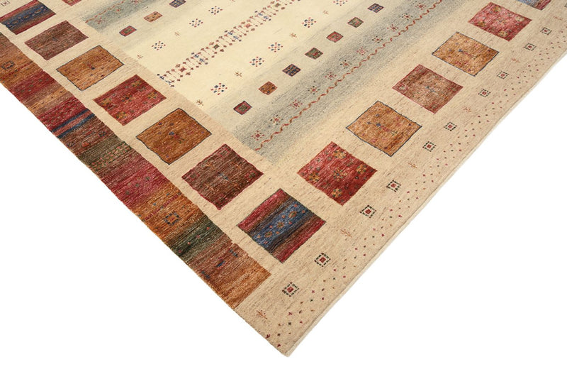 Gabbeh Tapijt - Loribaft Indus vierkant  - 206 x 204 cm - donker beige