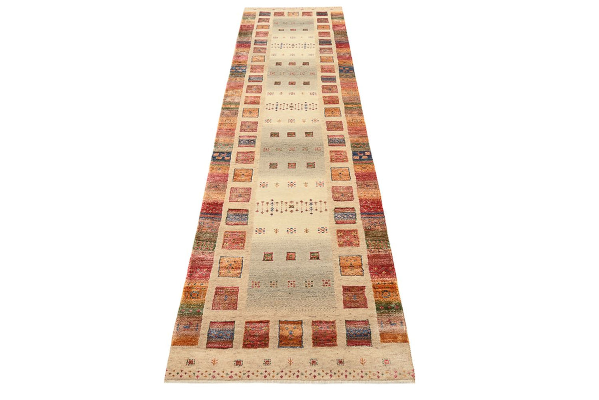 Loper Gabbeh Tapijt - Loribaft Indus - 305 x 81 cm - donker beige
