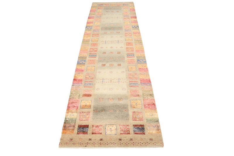 Loper Gabbeh Tapijt - Loribaft Indus - 305 x 81 cm - donker beige