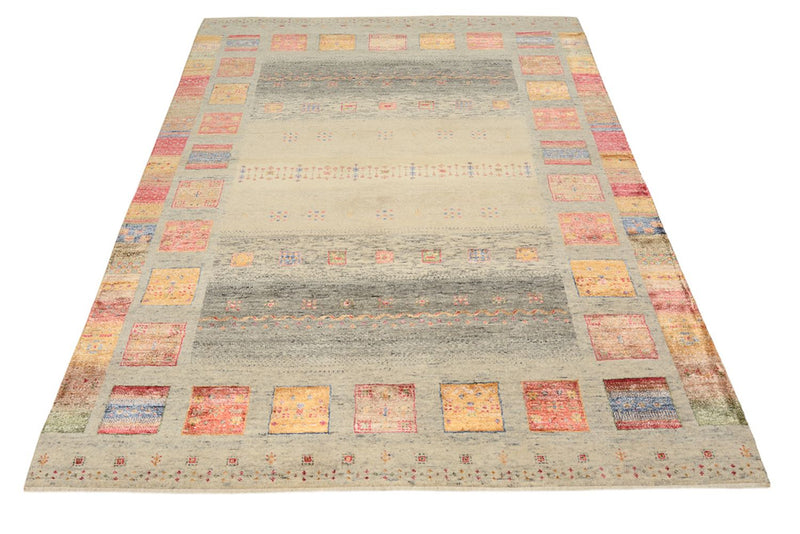 Gabbeh Tapijt - Loribaft Indus - 205 x 154 cm - donker beige