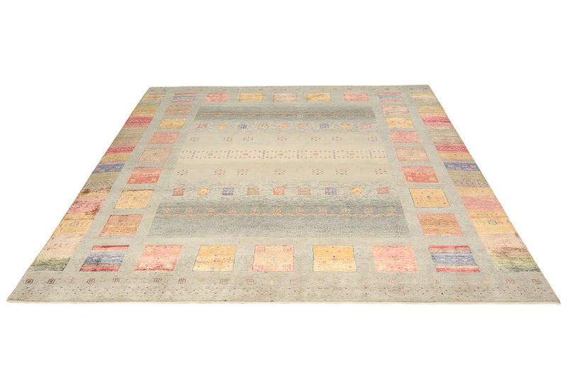Gabbeh Tapijt - Loribaft Indus vierkant  - 249 x 248 cm - donker beige