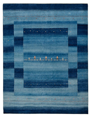 Gabbeh Tapijt - Loribaft Indus - 329 x 253 cm - zee blauw