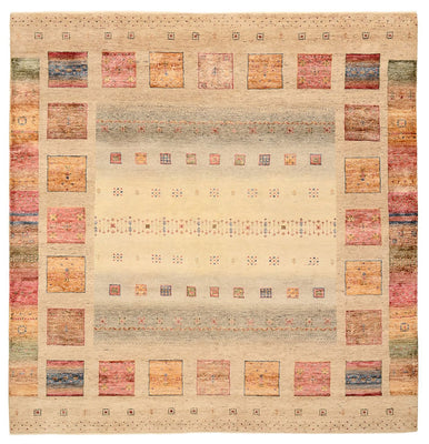 Gabbeh Tapijt - Loribaft Indus vierkant  - 204 x 202 cm - licht beige
