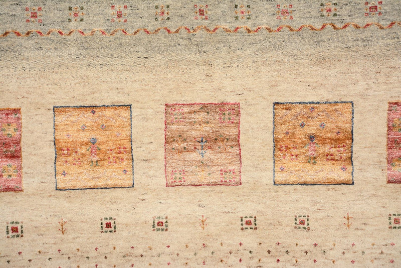 Gabbeh Tapijt - Loribaft Indus vierkant  - 204 x 202 cm - licht beige