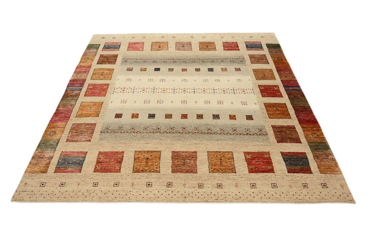 Gabbeh Tapijt - Loribaft Indus vierkant  - 205 x 203 cm - veelkleurig