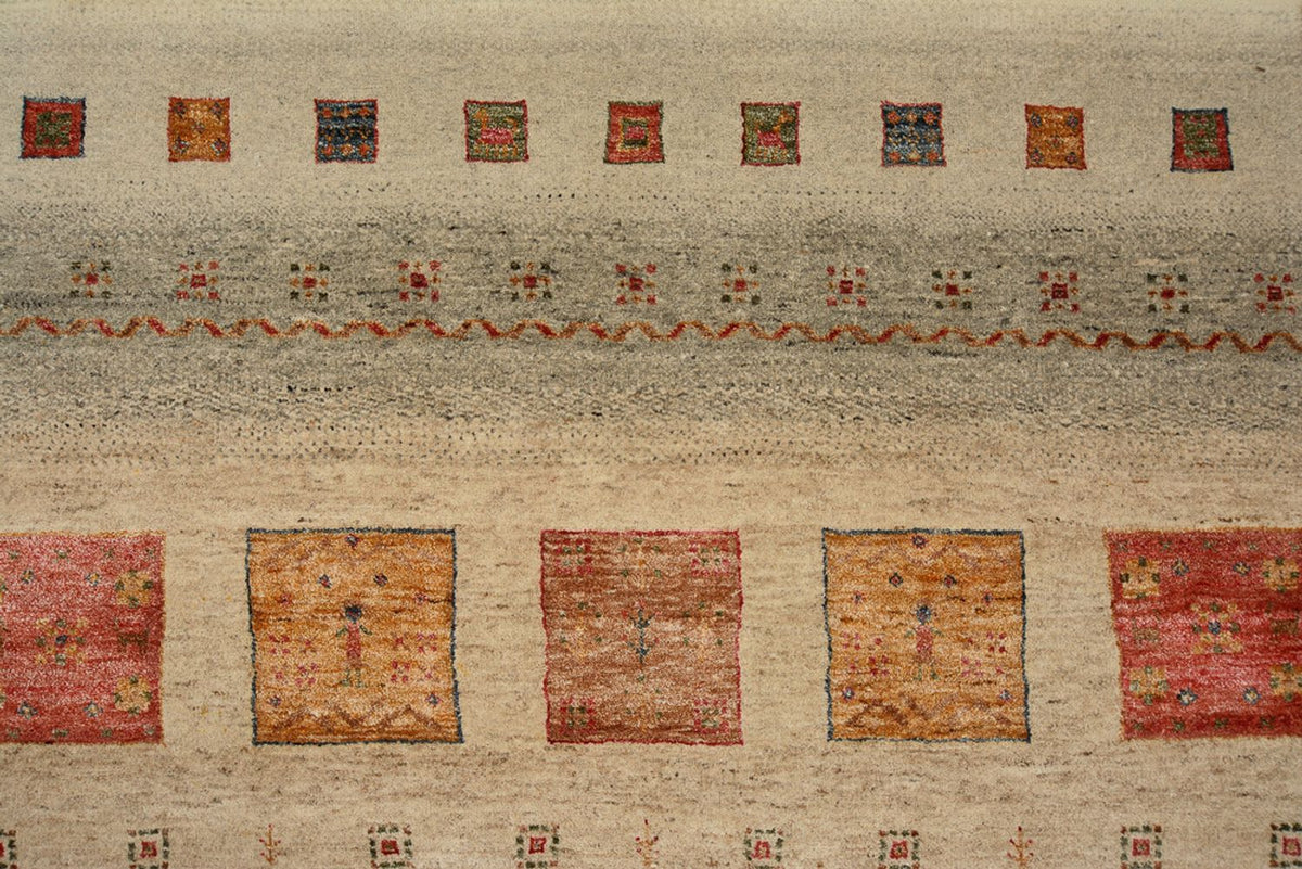 Gabbeh Tapijt - Loribaft Indus vierkant  - 205 x 203 cm - veelkleurig