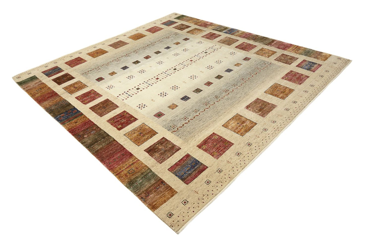 Gabbeh Tapijt - Loribaft Indus vierkant  - 253 x 249 cm - veelkleurig