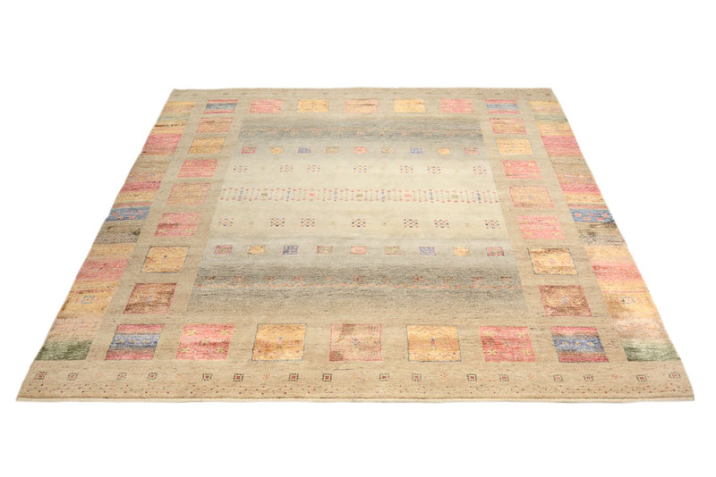 Gabbeh Tapijt - Loribaft Indus vierkant  - 253 x 249 cm - veelkleurig