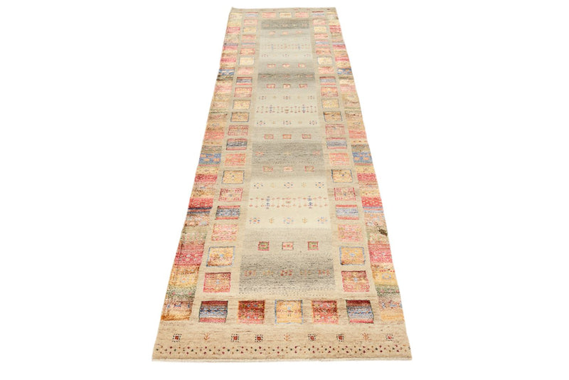 Loper Gabbeh Tapijt - Loribaft Indus - 298 x 84 cm - veelkleurig