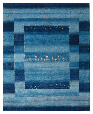 Gabbeh Tapijt - Loribaft Indus - 303 x 241 cm - zee blauw