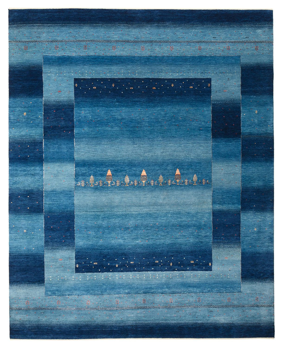 Gabbeh Tapijt - Loribaft Indus - 303 x 241 cm - zee blauw