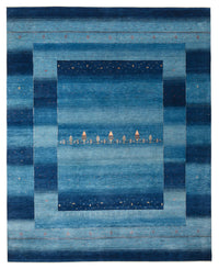 Gabbeh Tapijt - Loribaft Indus - 303 x 241 cm - zee blauw