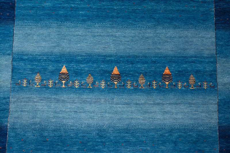 Gabbeh Tapijt - Loribaft Indus - 299 x 250 cm - zee blauw