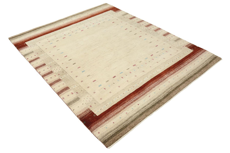 Gabbeh Tapijt - Loribaft Indus - 199 x 158 cm - licht beige