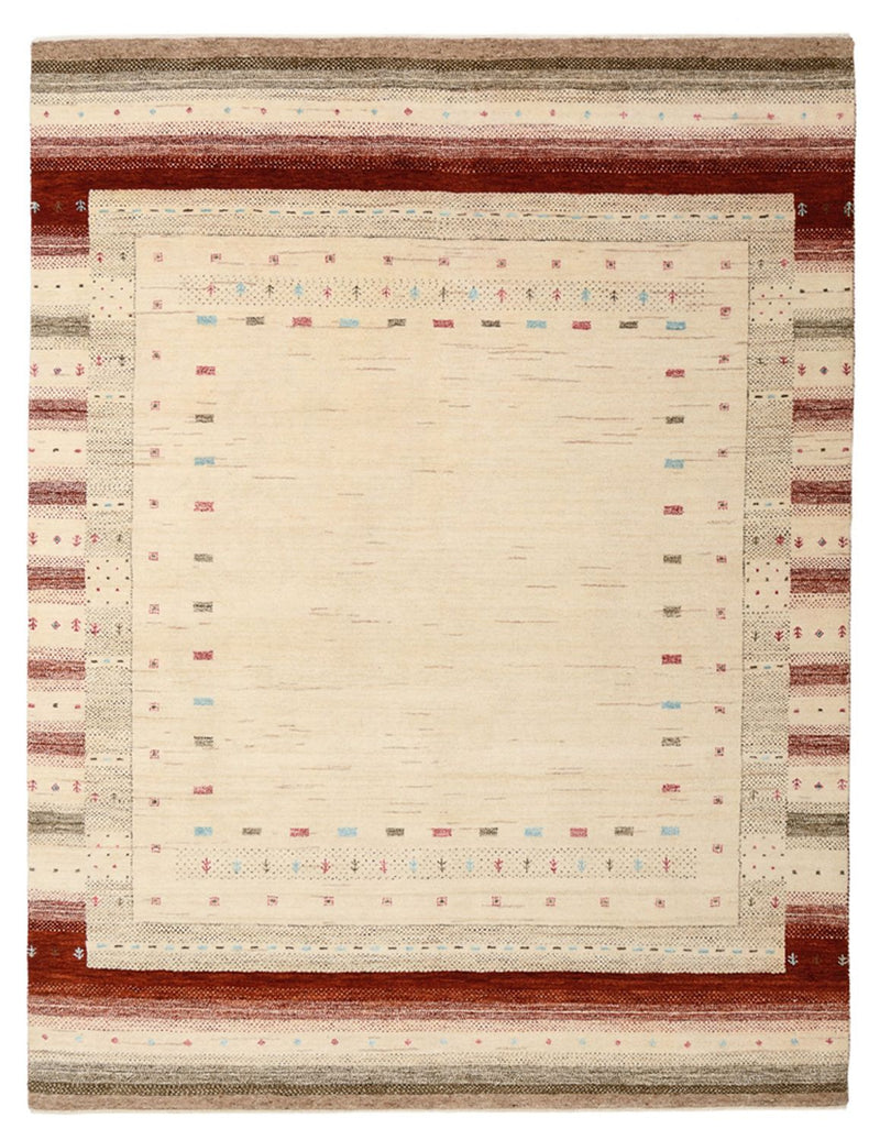 Gabbeh Tapijt - Loribaft Indus - 199 x 155 cm - licht beige