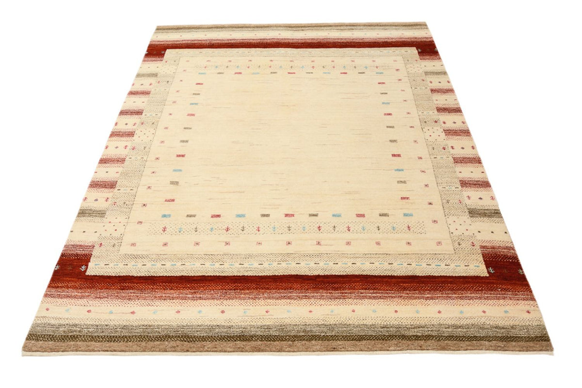 Gabbeh Tapijt - Loribaft Indus - 199 x 155 cm - licht beige