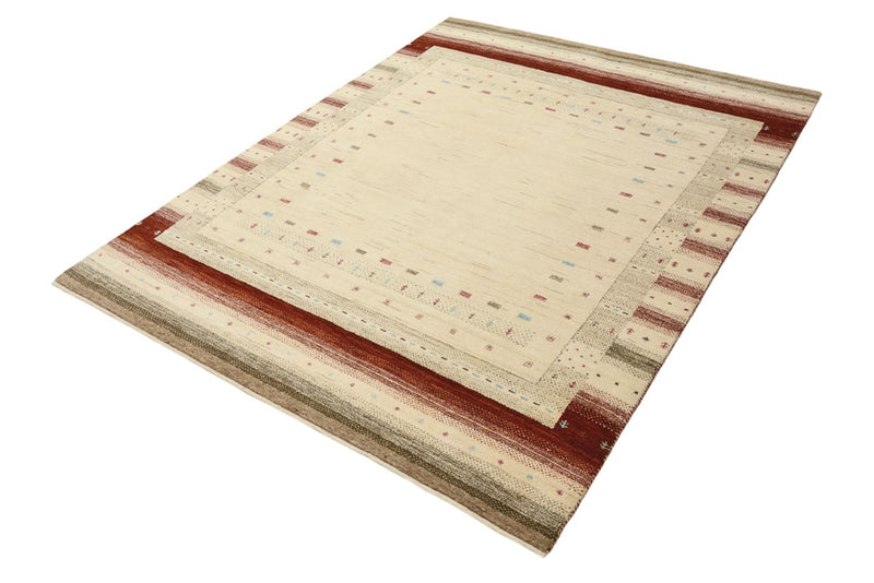 Gabbeh Tapijt - Loribaft Indus - 199 x 155 cm - licht beige