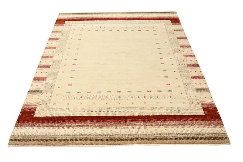 Gabbeh Tapijt - Loribaft Indus - 198 x 156 cm - licht beige
