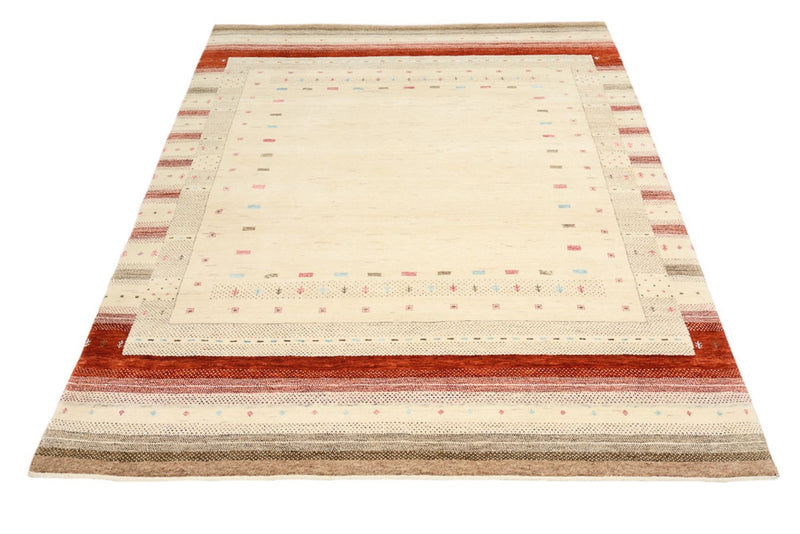 Gabbeh Tapijt - Loribaft Indus - 194 x 154 cm - licht beige
