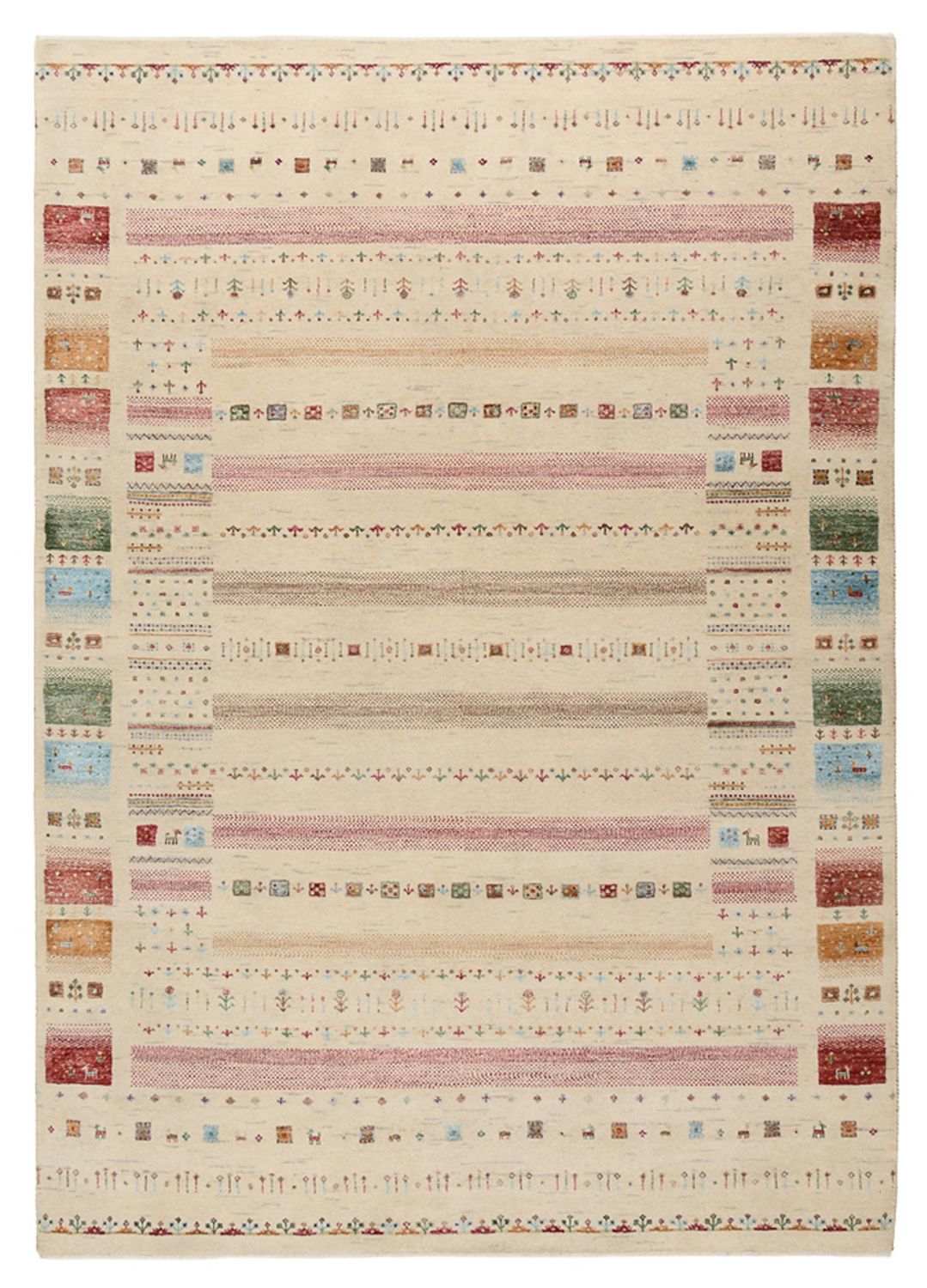 Gabbeh Tapijt - Loribaft Indus - 246 x 174 cm - licht beige