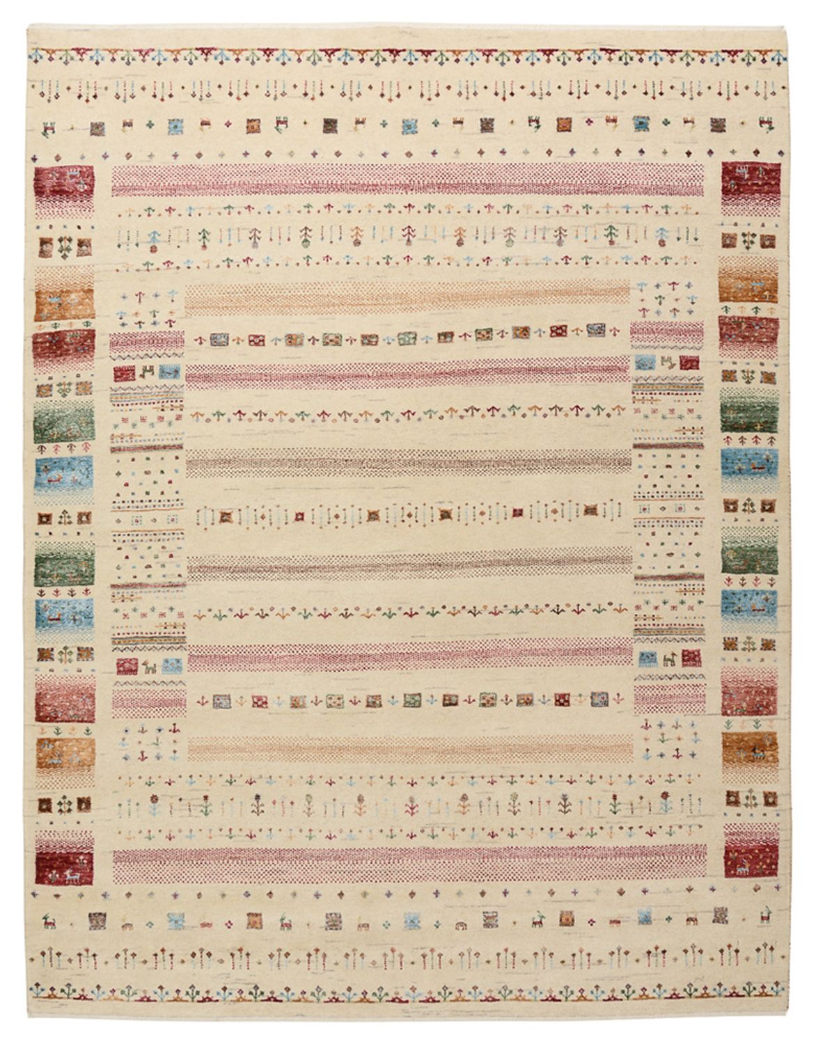 Gabbeh Tapijt - Loribaft Indus - 201 x 155 cm - licht beige