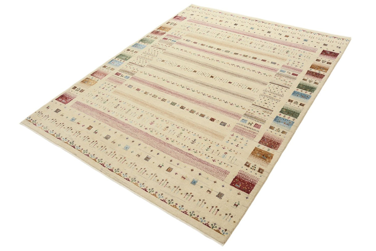Gabbeh Tapijt - Loribaft Indus - 201 x 155 cm - licht beige