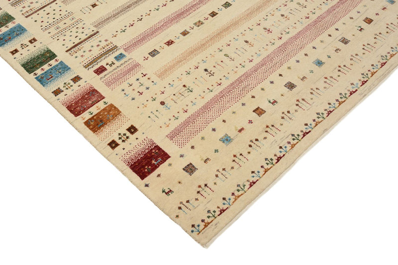 Gabbeh Tapijt - Loribaft Indus - 201 x 155 cm - licht beige