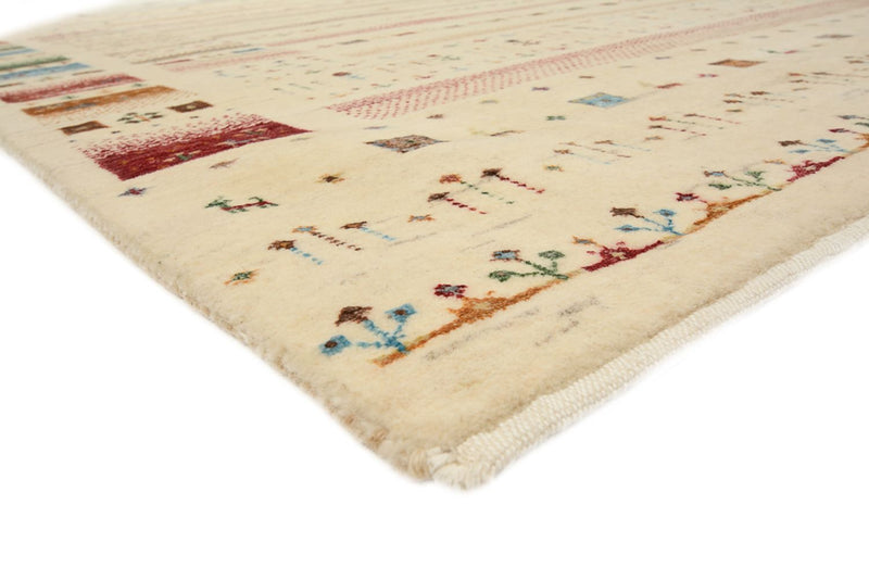 Gabbeh Tapijt - Loribaft Indus - 201 x 155 cm - licht beige