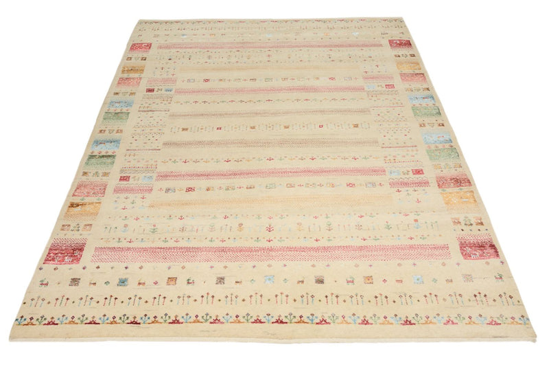 Gabbeh Tapijt - Loribaft Indus - 201 x 155 cm - licht beige