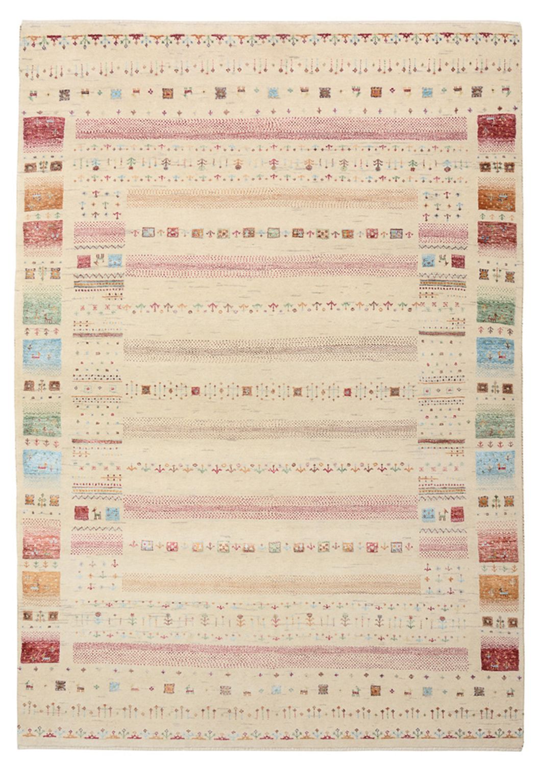 Gabbeh Tapijt - Loribaft Indus - 206 x 149 cm - licht beige