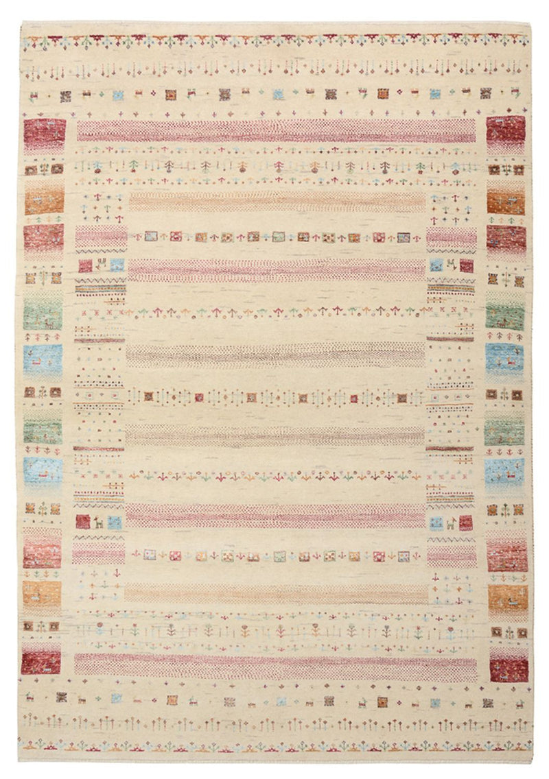 Gabbeh Tapijt - Loribaft Indus - 206 x 149 cm - licht beige