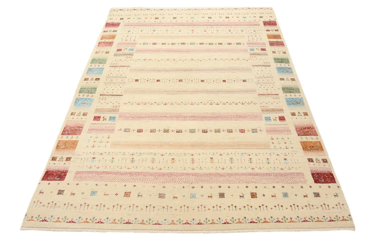 Gabbeh Tapijt - Loribaft Indus - 206 x 149 cm - licht beige