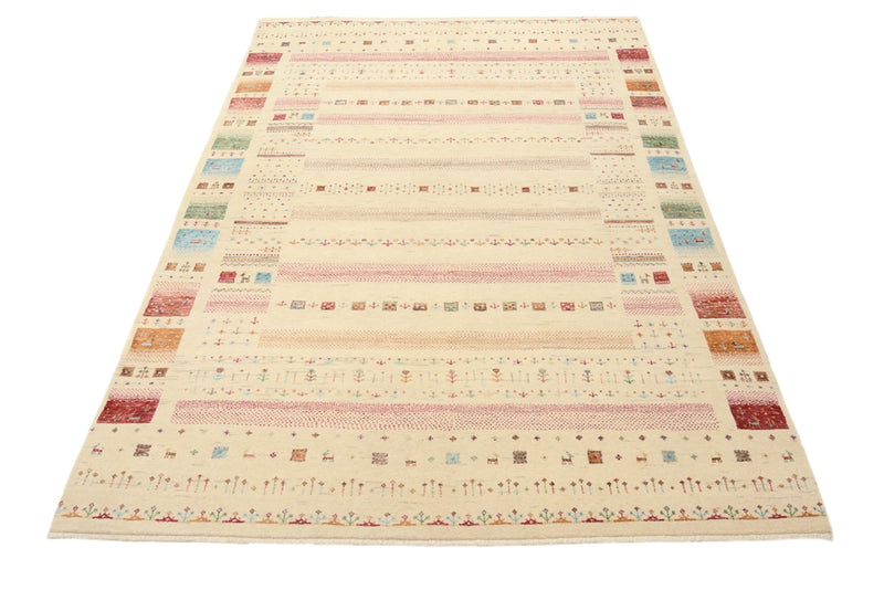 Gabbeh Tapijt - Loribaft Indus - 206 x 149 cm - licht beige