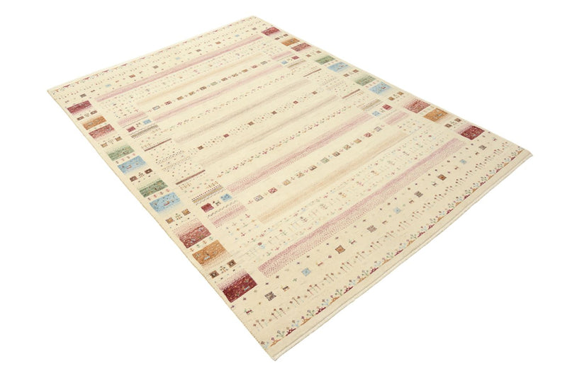 Gabbeh Tapijt - Loribaft Indus - 206 x 149 cm - licht beige